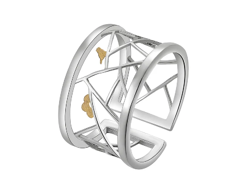 Sleek modern rings-Bird Kirigami Ring