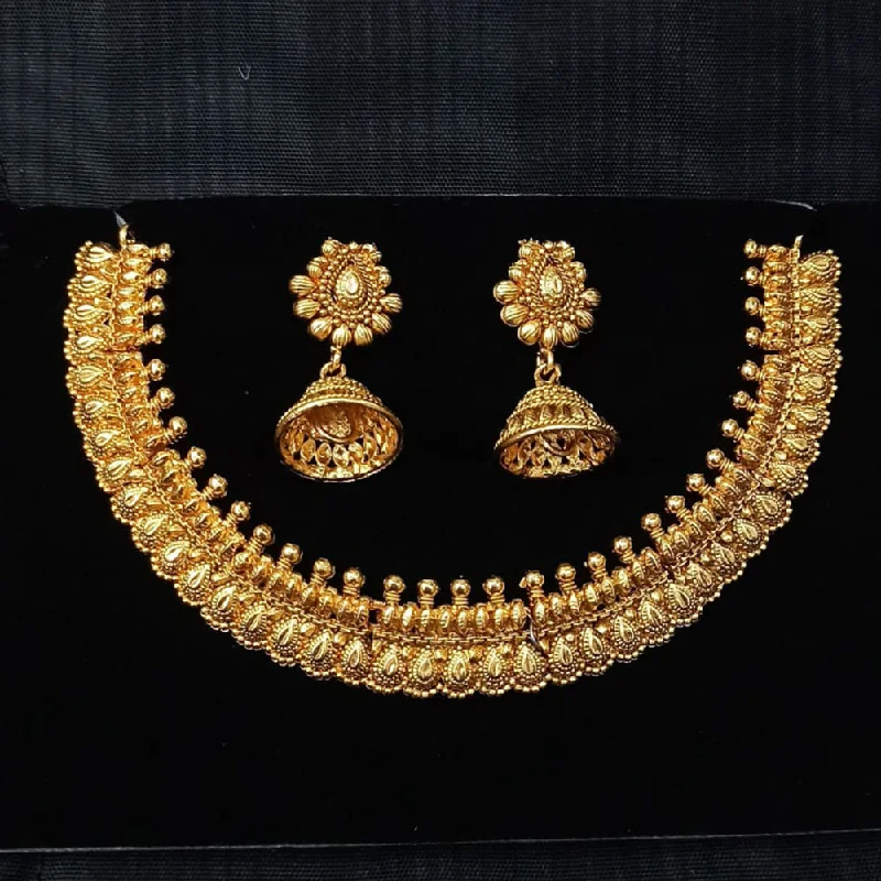 Oval charm necklaces-Manisha Jewellery Gold Plated Necklace Set