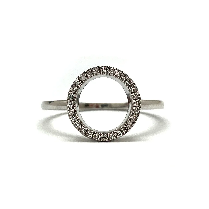 Small flower rings-White Gold and Diamond Circle Ring