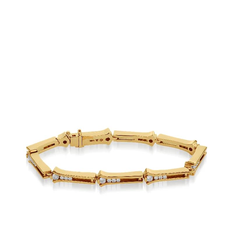 Chunky stone bangles-Venture Diamond Link Bracelet