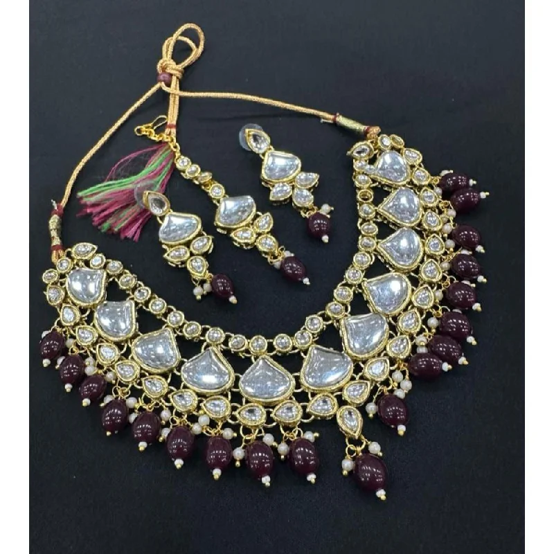 Faith charm necklaces-Akruti Collection Gold Plated Kundan Necklace Set