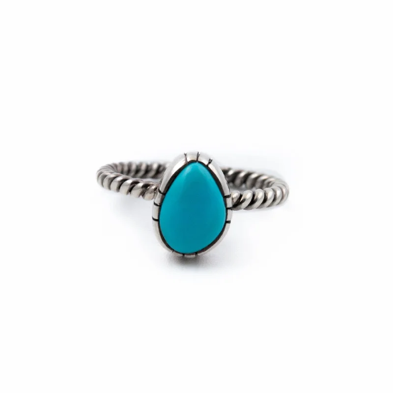 Thin frame rings-Sky Blue Turquoise  Ring