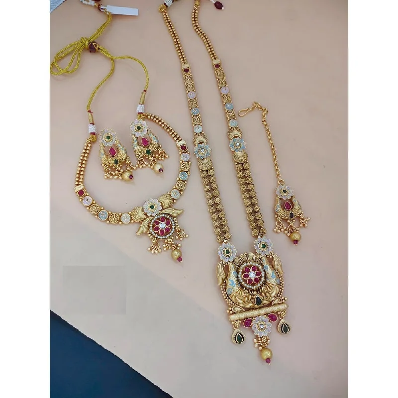 Rope braid necklaces-Akruti Collection Meenakari Necklace Combo Set