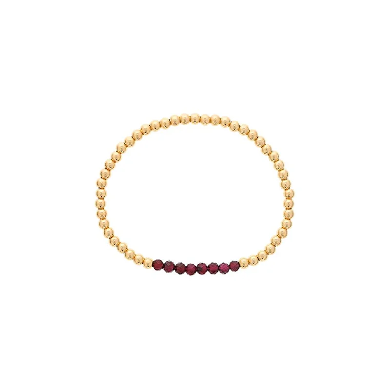 Oval charm bangles-Dee Berkley Shine Bright Birthstone Mini Bead Bracelet- January