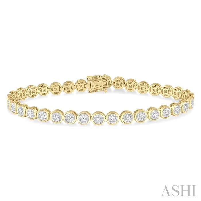 Subtle accent bangles-ROUND SHAPE LOVEBRIGHT ESSENTIAL DIAMOND BRACELET