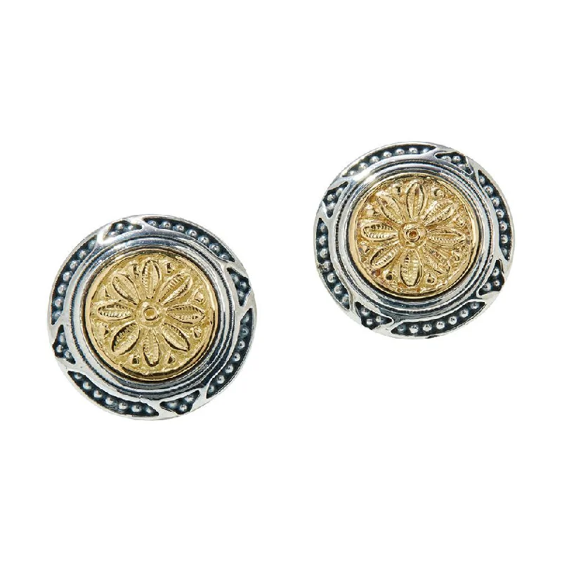 Full moon earrings-Konstantino Dome Two-Tone Stud Earrings