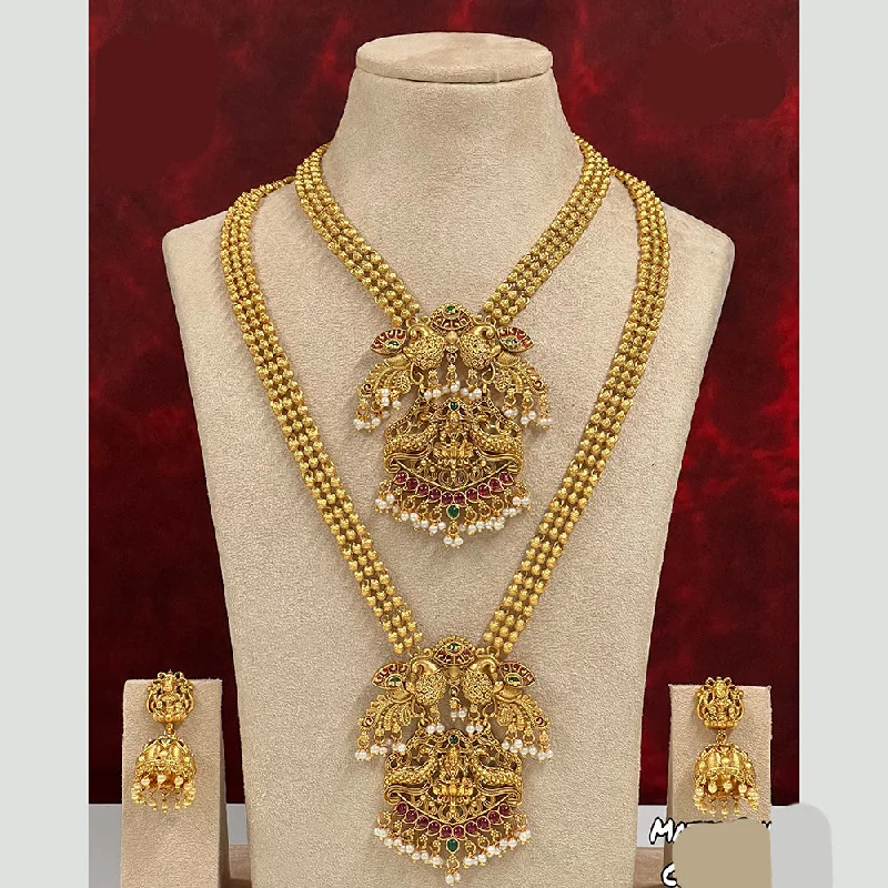 Coiled thread necklaces-Diksha Collection Pota Stone Necklace Combo Set