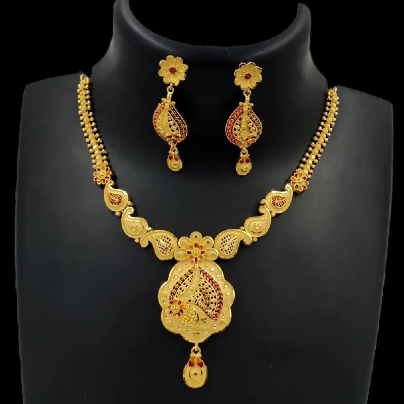 Spiral braid necklaces-Pari Art Jewellery Forming Gold Necklace Set