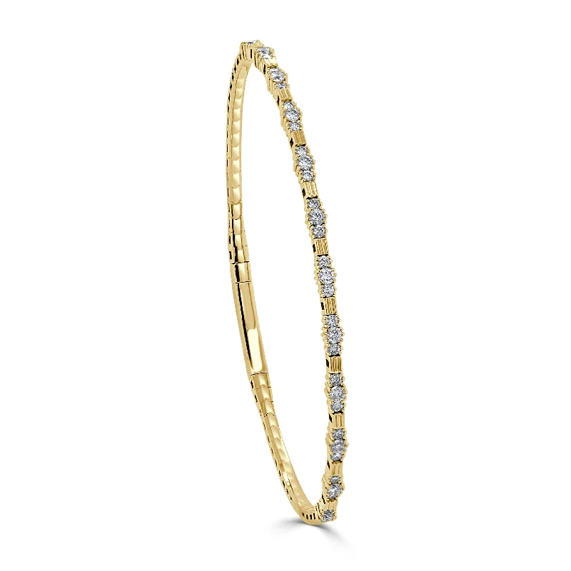 Silk cord bangles-14k Gold & Diamond Flexible Bangle