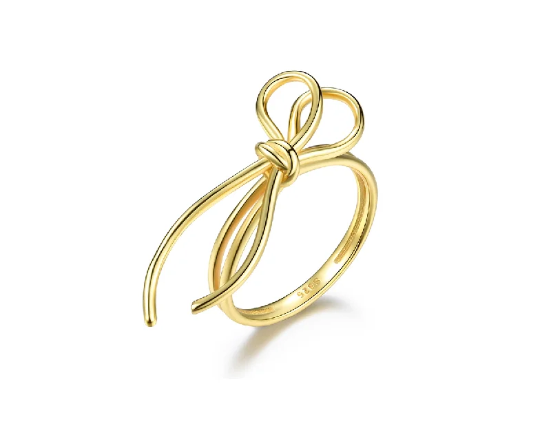 Oval charm rings-Love Knot Ring