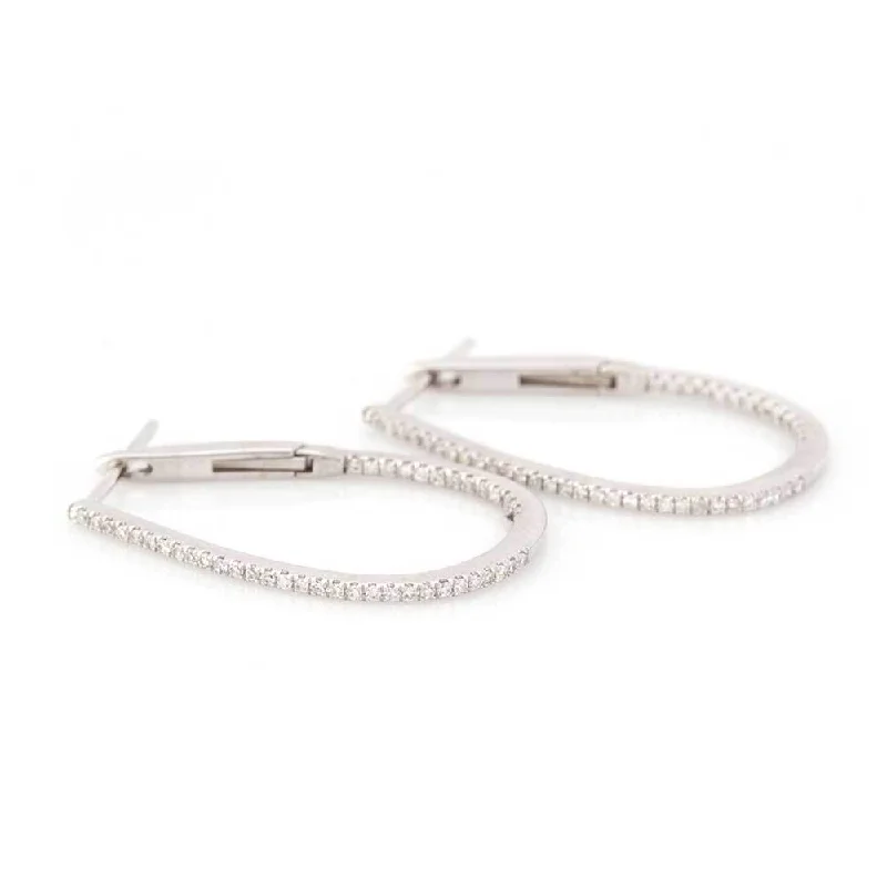 Tide design earrings-1" Oblong Hoops