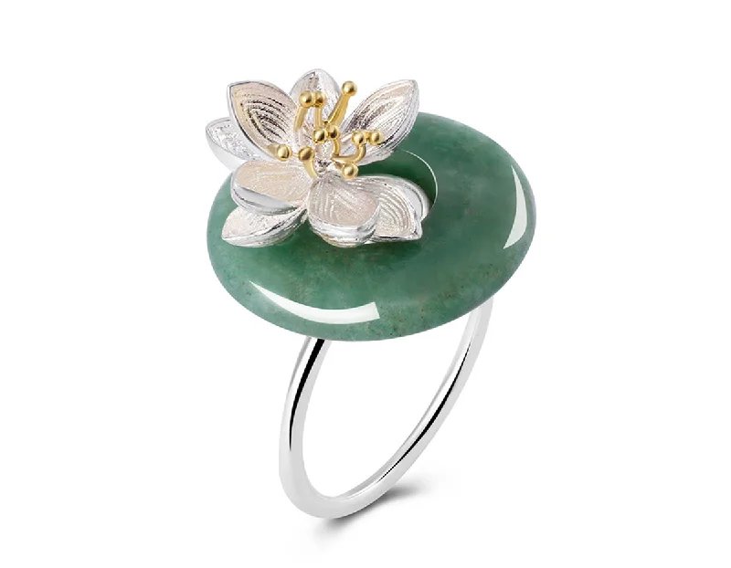 Subtle filigree rings-Lotus Whispers Ring