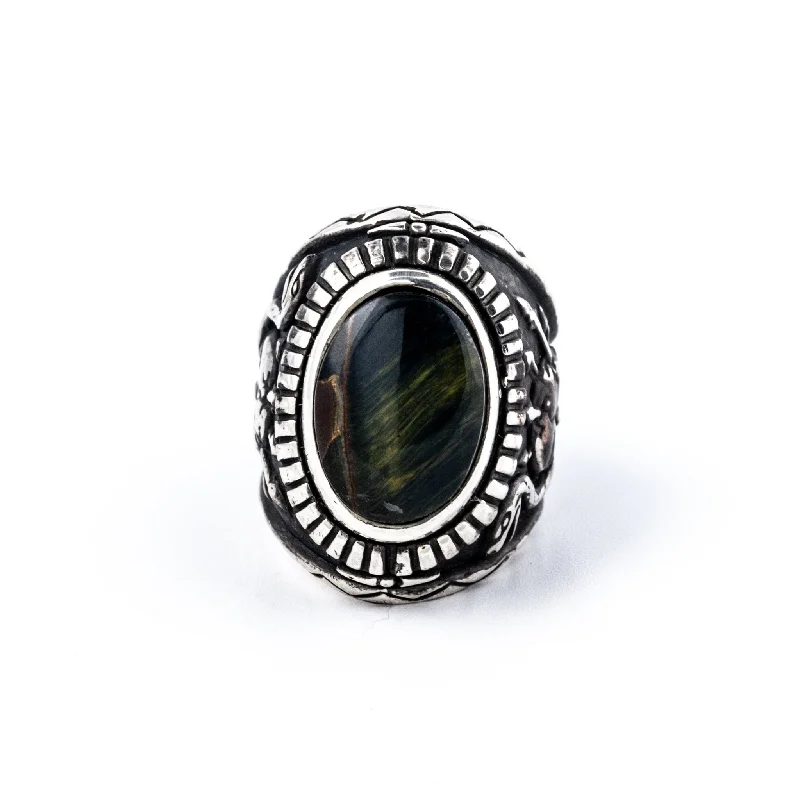 Antique bronze rings-Black Mountain Tiger's Eye Ring