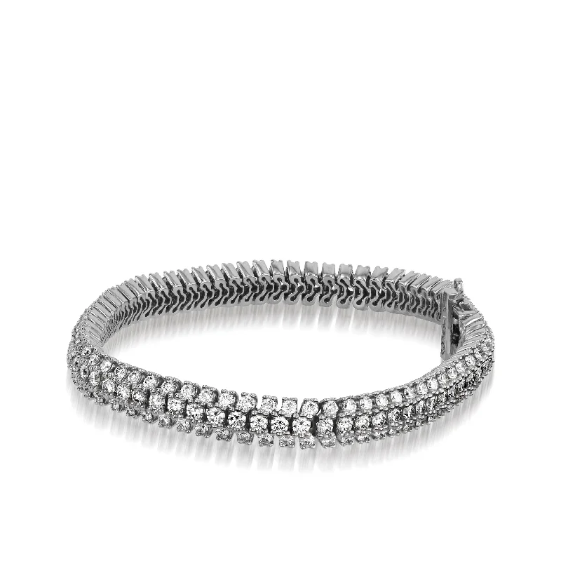 Custom word bangles-Monaco Three Row 6.00 Carat Tennis Bracelet