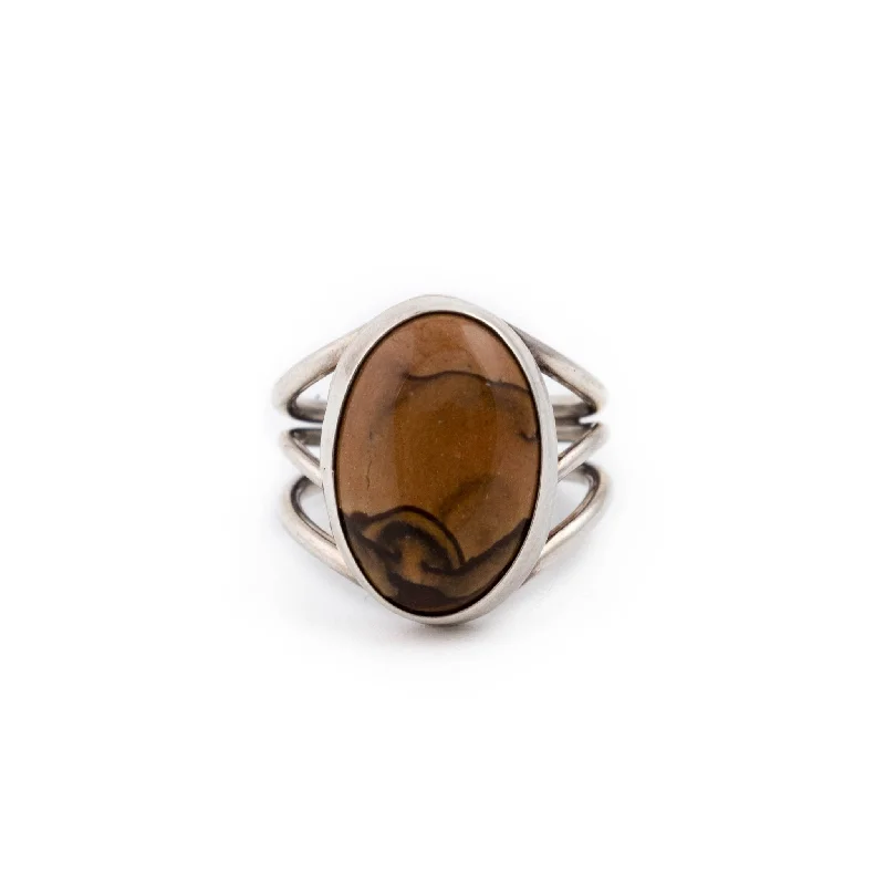 Secure clasp rings-Rocky Road Jasper Ring