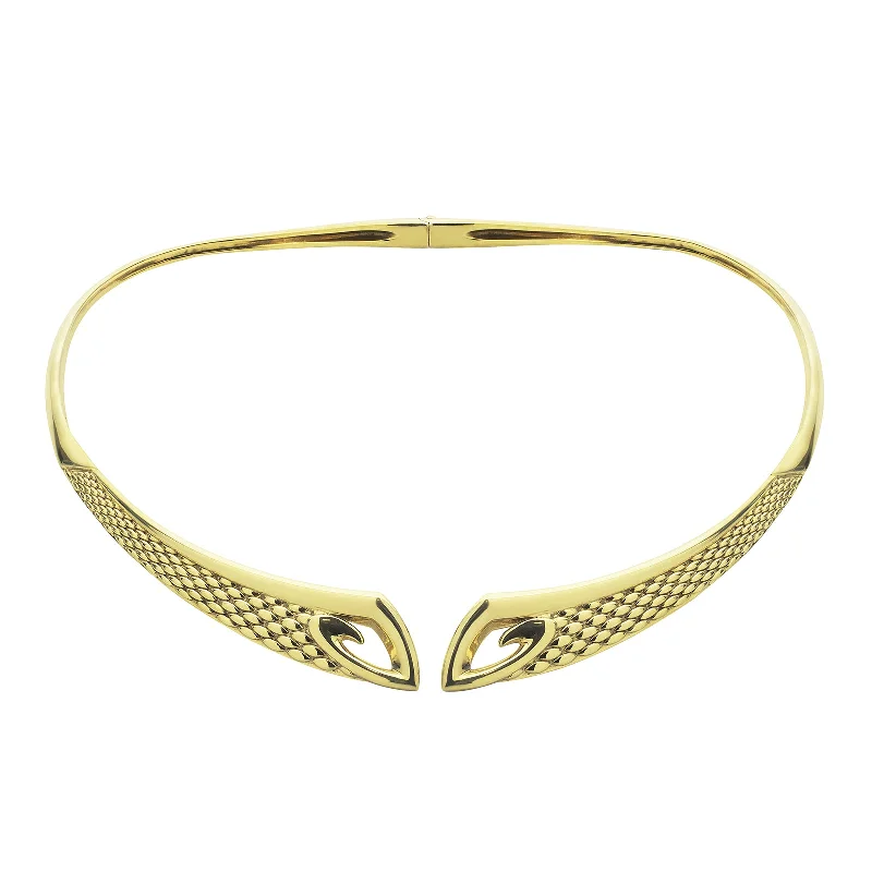 Reef knot necklaces-Python Collar - 18K Gold Vermeil