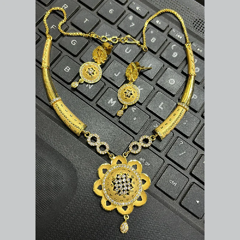 Heavy collar necklaces-Pari Art Jewellery Forming Gold Necklace Set