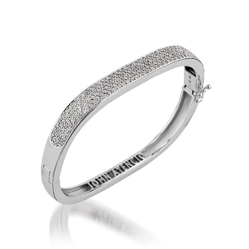 Smooth form bangles-Essence Five-Row Pave Diamond Bracelet