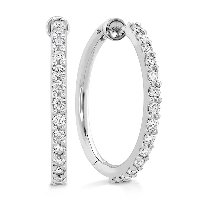 Reef knot earrings-Hearts On Fire Classic Hoop Medium Diamond Earrings