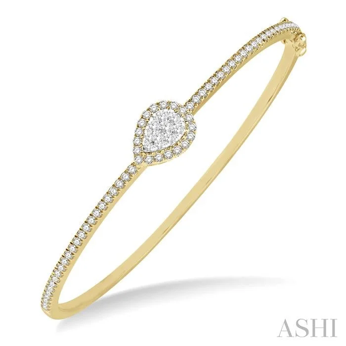 Open frame bangles-PEAR SHAPE LOVEBRIGHT DIAMOND BANGLE