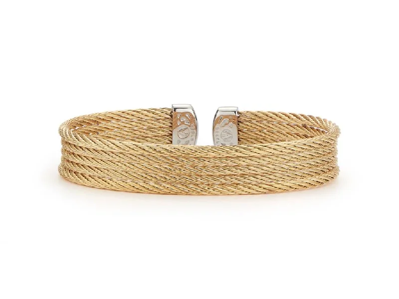 Dual-metal bangles-Alor 5 Row Cable Cuff