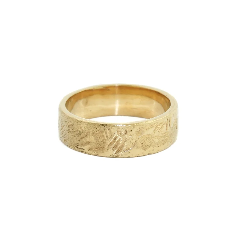 Wide geometric rings-Yellow Gold x 6mm "Rebel" Cigar Band