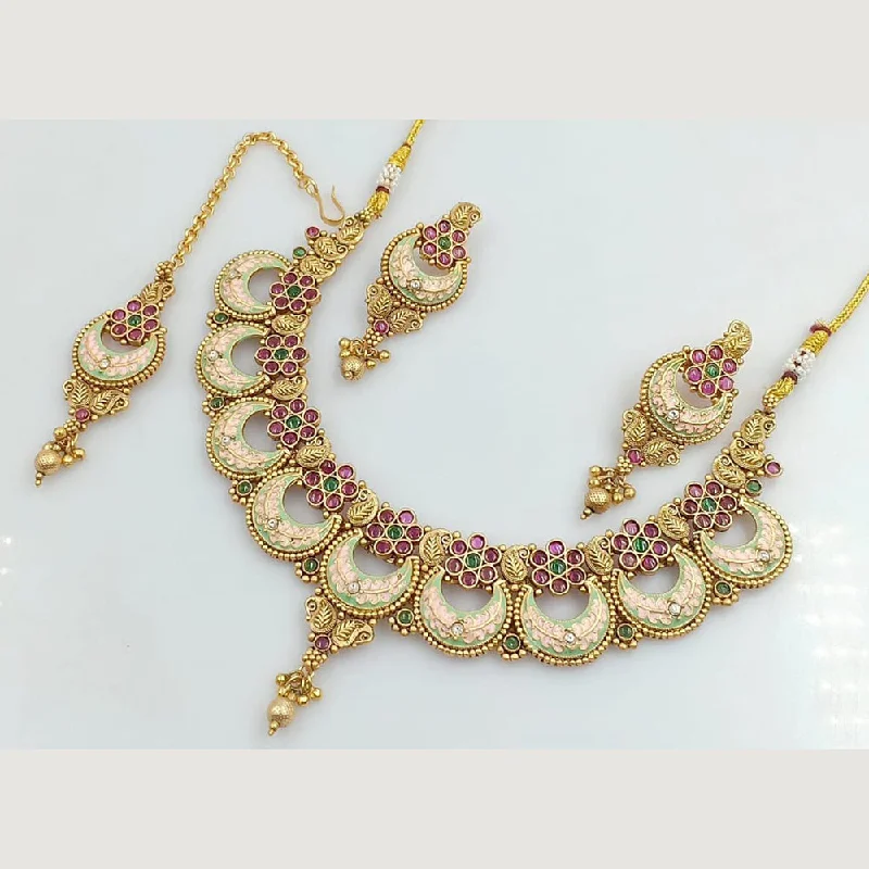 Fine bead necklaces-Manisha Jewellery Gold Plated Necklace Set