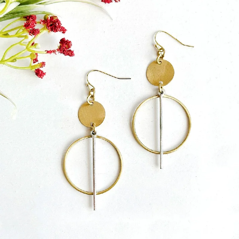 Topaz stone earrings-Swinging Pendulum Earrings, India