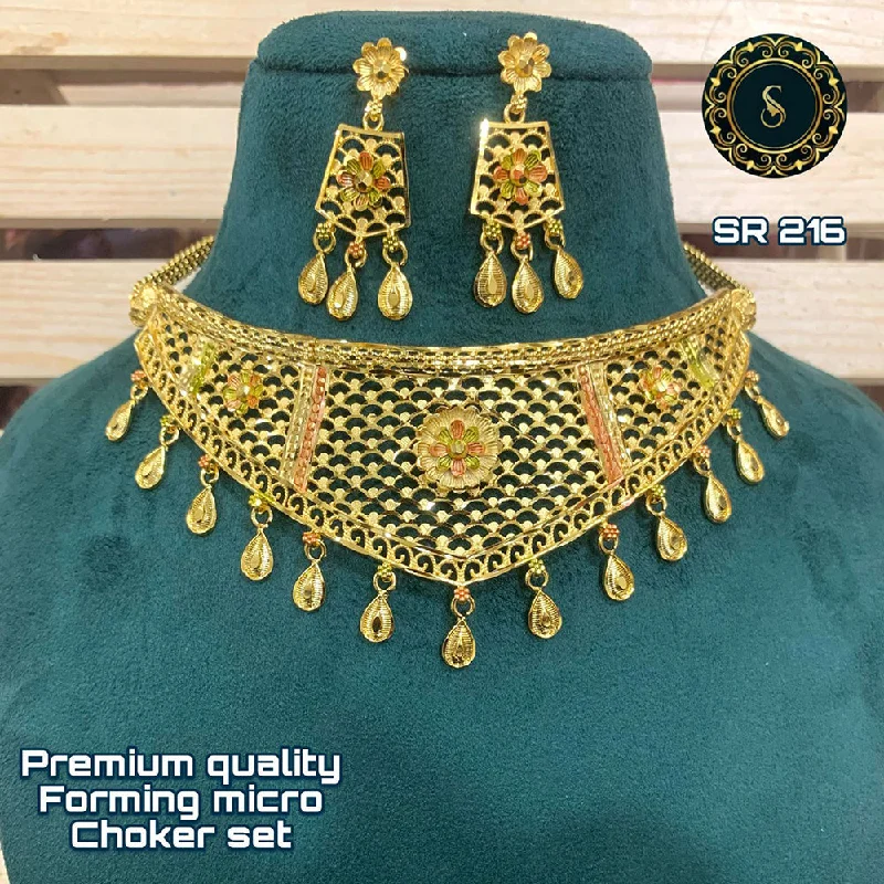 Tight clasp necklaces-Siara Collections Forming Gold Necklace Set