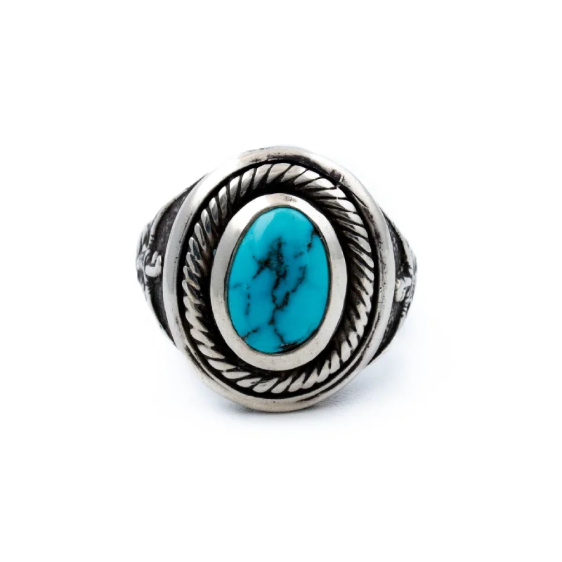 Turquoise cut rings-Egyptian Godber-Burnham Ring