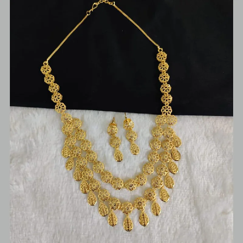 Thick bar necklaces-Pari Art Jewellery Forming Gold Necklace Set