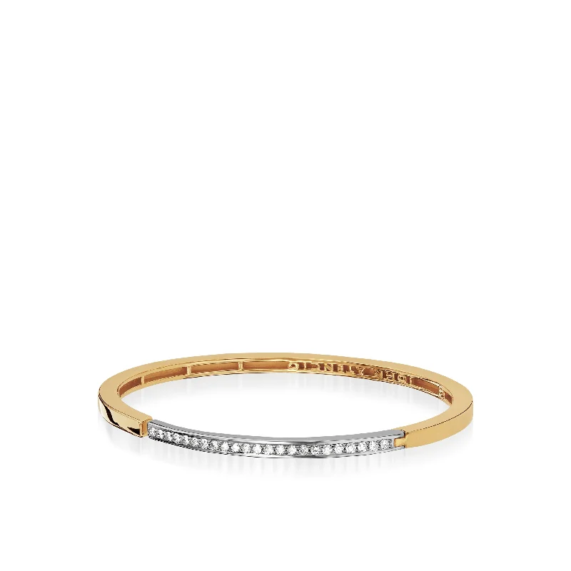 Pinch clasp bangles-Duplex Gold Pave Diamond Bracelet