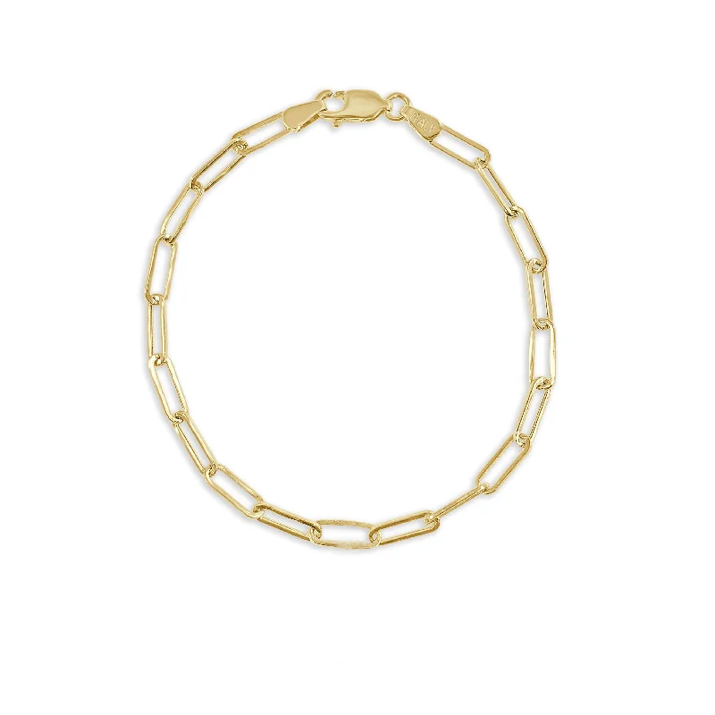 Tiered link bangles-14k Gold Paperclip Link Bracelet