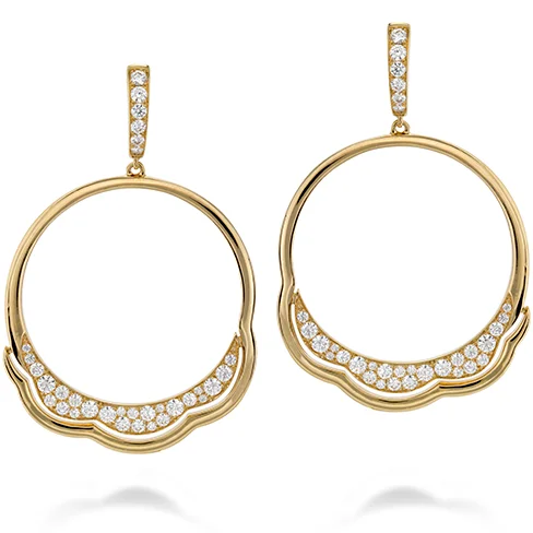 Bamboo style earrings-Hearts On Fire Lorelei Circle Diamond Earrings