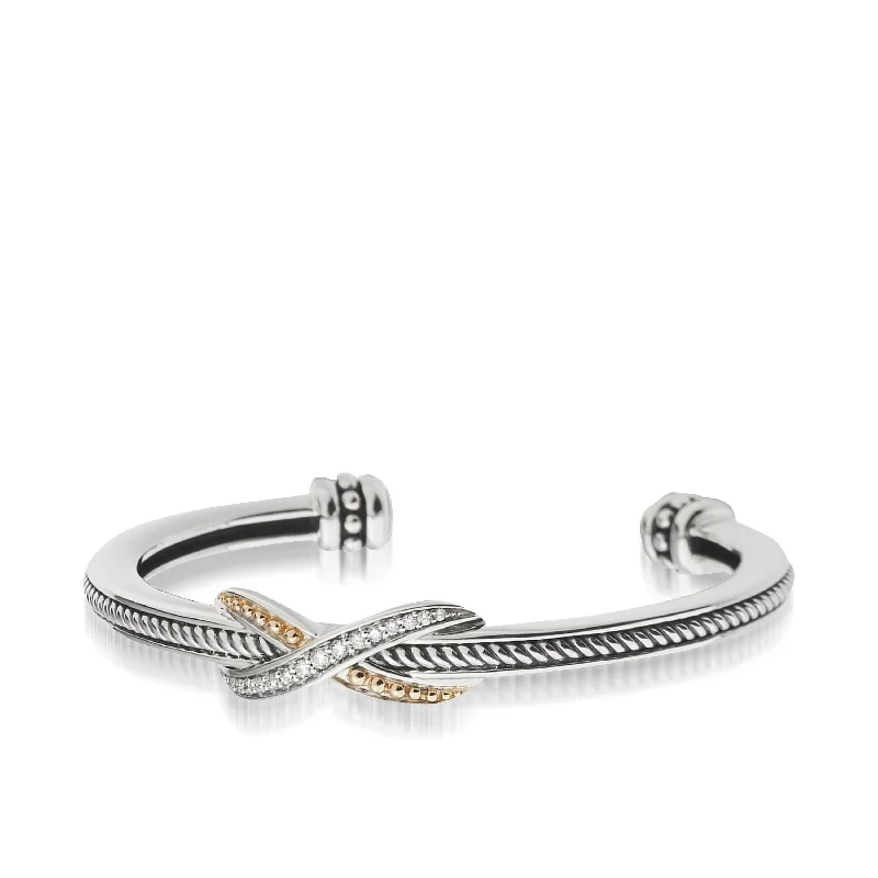 Bead charm bangles-Apollo Curve Cuff Bracelet with Pavé Diamonds