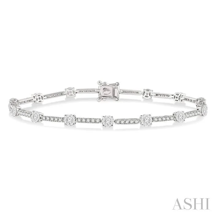 Petal carved bangles-LOVEBRIGHT DIAMOND BAR BRACELET