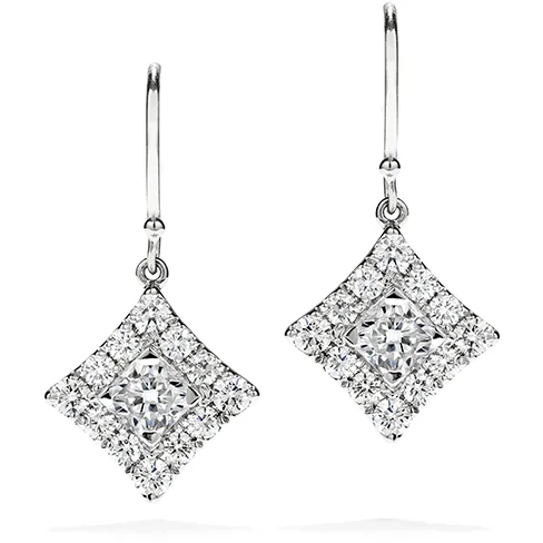 Alloy design earrings-Hearts On Fire Sweet Dream Halo Diamond Earrings