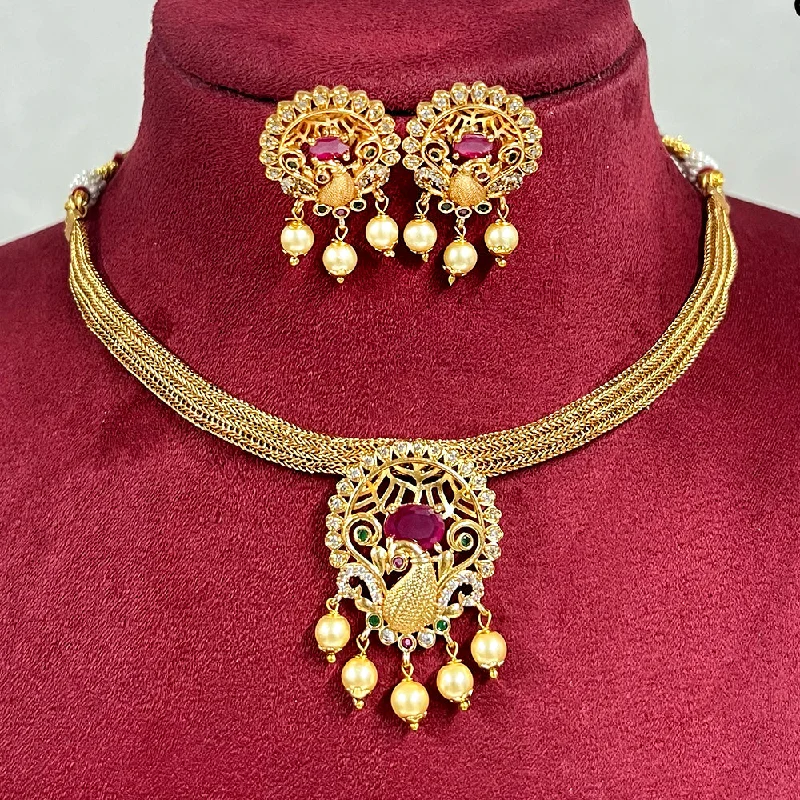 Old style necklaces-Diksha Collection Gold Plated Necklace Set