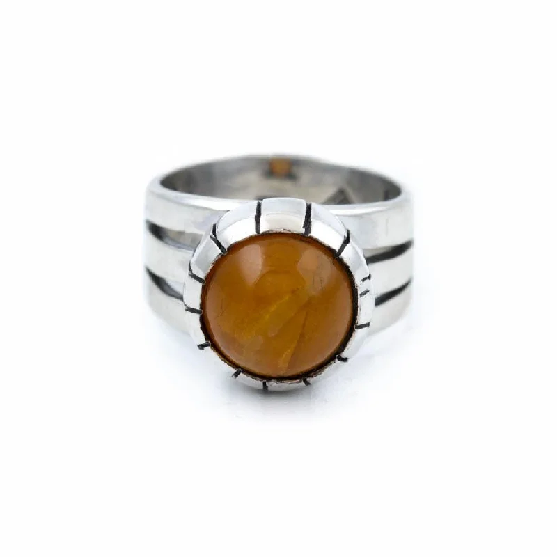 Daisy rings-Smooth Shank Amber Ring