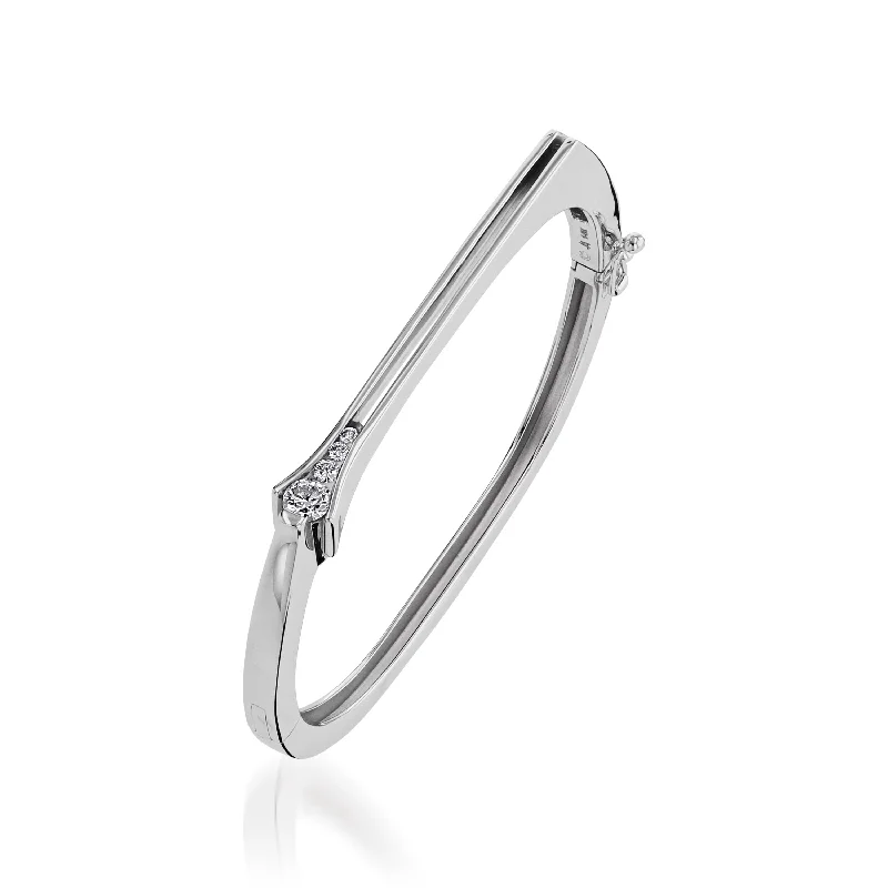 Smooth link bangles-Venture Diamond Cuff Bracelet