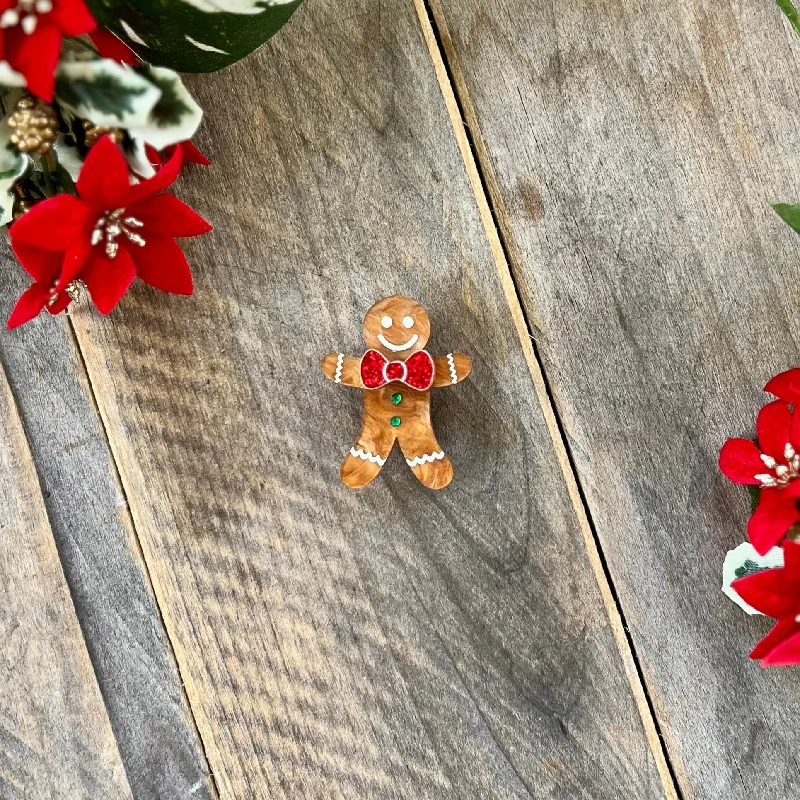 Astro charm brooch-Mini Gingerbread Man Brooch