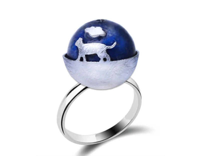 Heavy gem rings-Dreaming Cat Ring