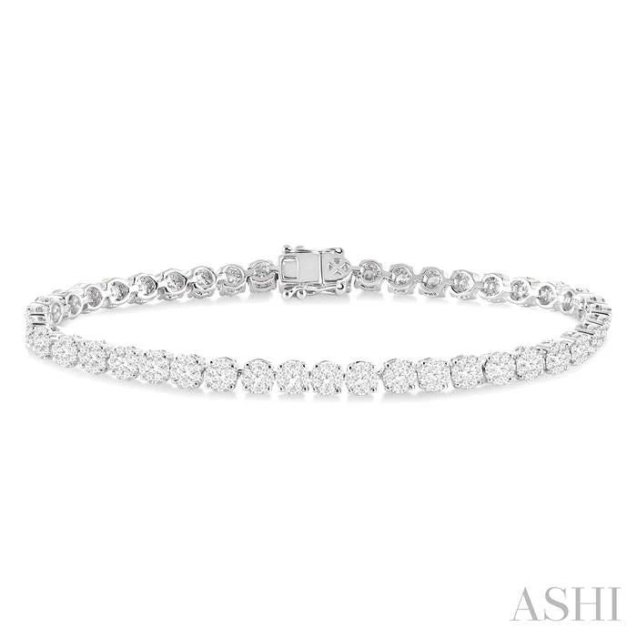 Tri-tone bangles-LOVEBRIGHT ESSENTIAL DIAMOND TENNIS BRACELET