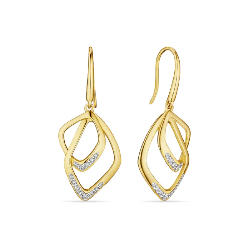 Onyx gem earrings-Judith Ripka 14k Selvaggia Drop Earrings with Diamonds