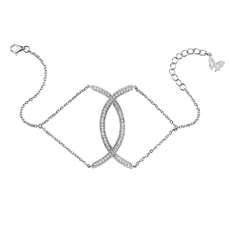 Pure link bangles-Silver Curve Bracelet