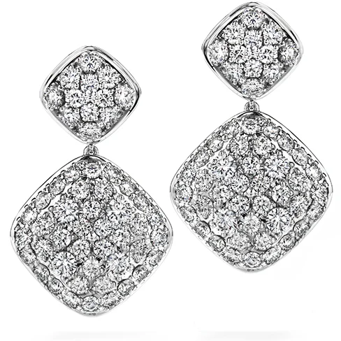 Pure star earrings-Hearts On Fire Silk Pave Double Diamond Shape Drop Earrings