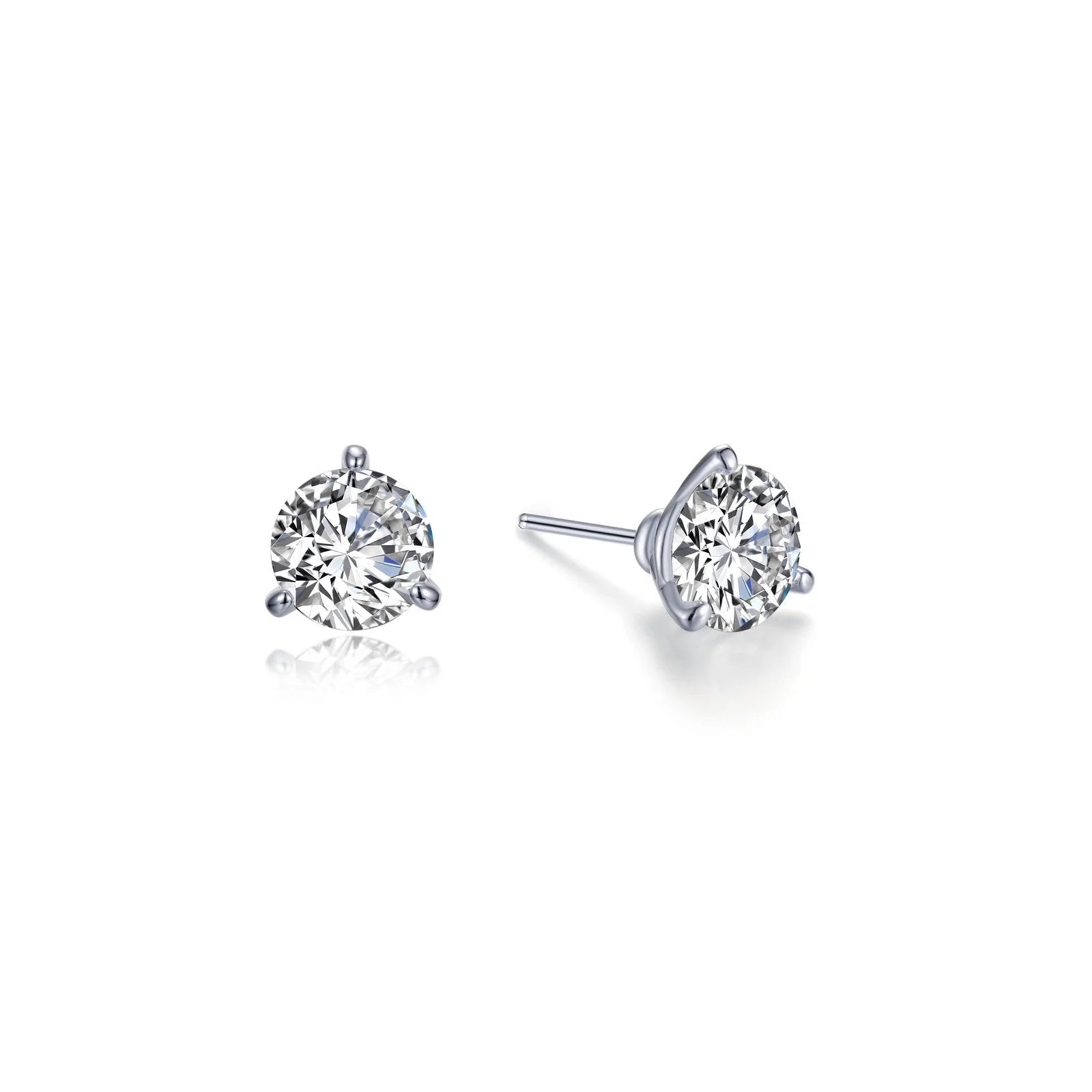 Owl wing earrings-Lafonn Simulated Diamond 0.50ct 3 Prong Stud Earrings E0405CLP00