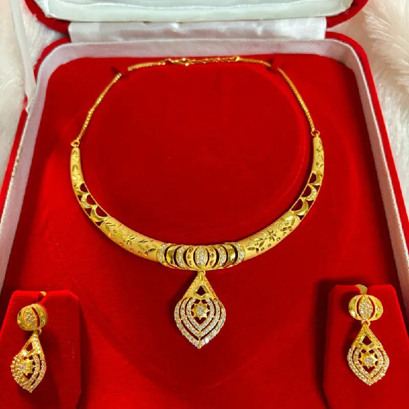 Woven tribal necklaces-Pari Art Jewellery Forming Gold Necklace Set