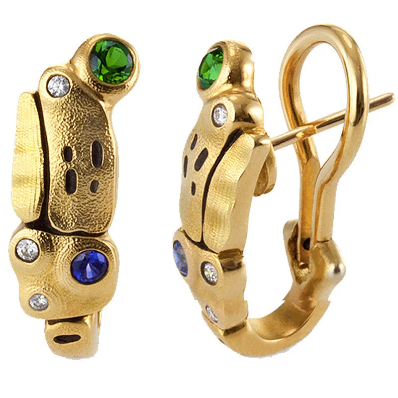 Wide cuff earrings-Alex Sepkus Sapphire Earrings - E-202S