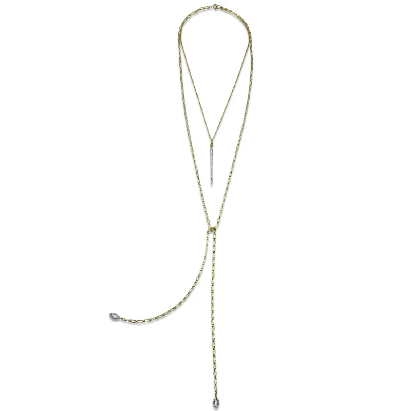 Whimsical bead necklaces-Mingle Pavé Necklace - 18K Gold Vermeil + CZ Blanc